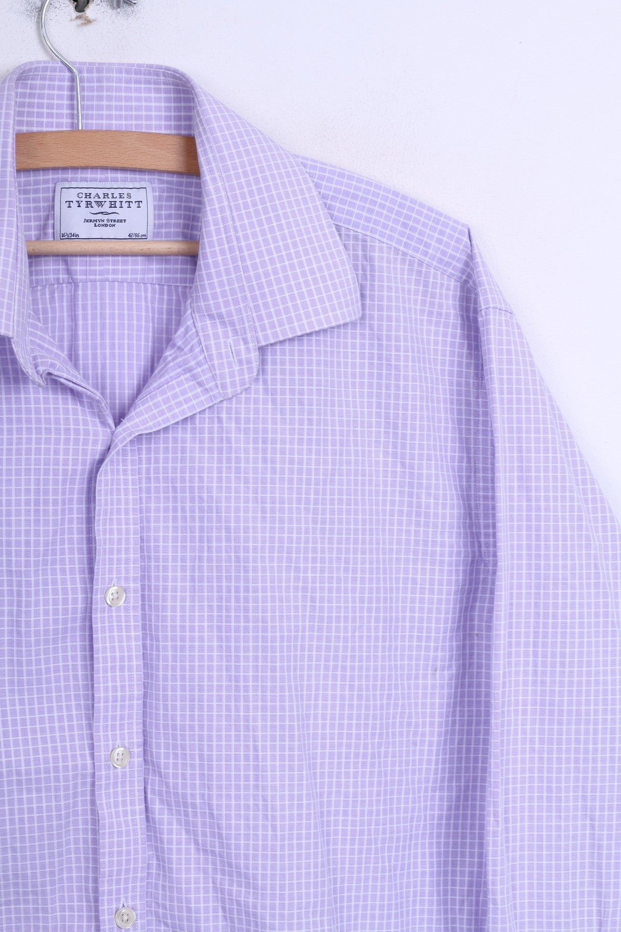 Charles Tyrwhitt Camicia casual da uomo 16.5/34 Cotone lilla Jermyn Street London