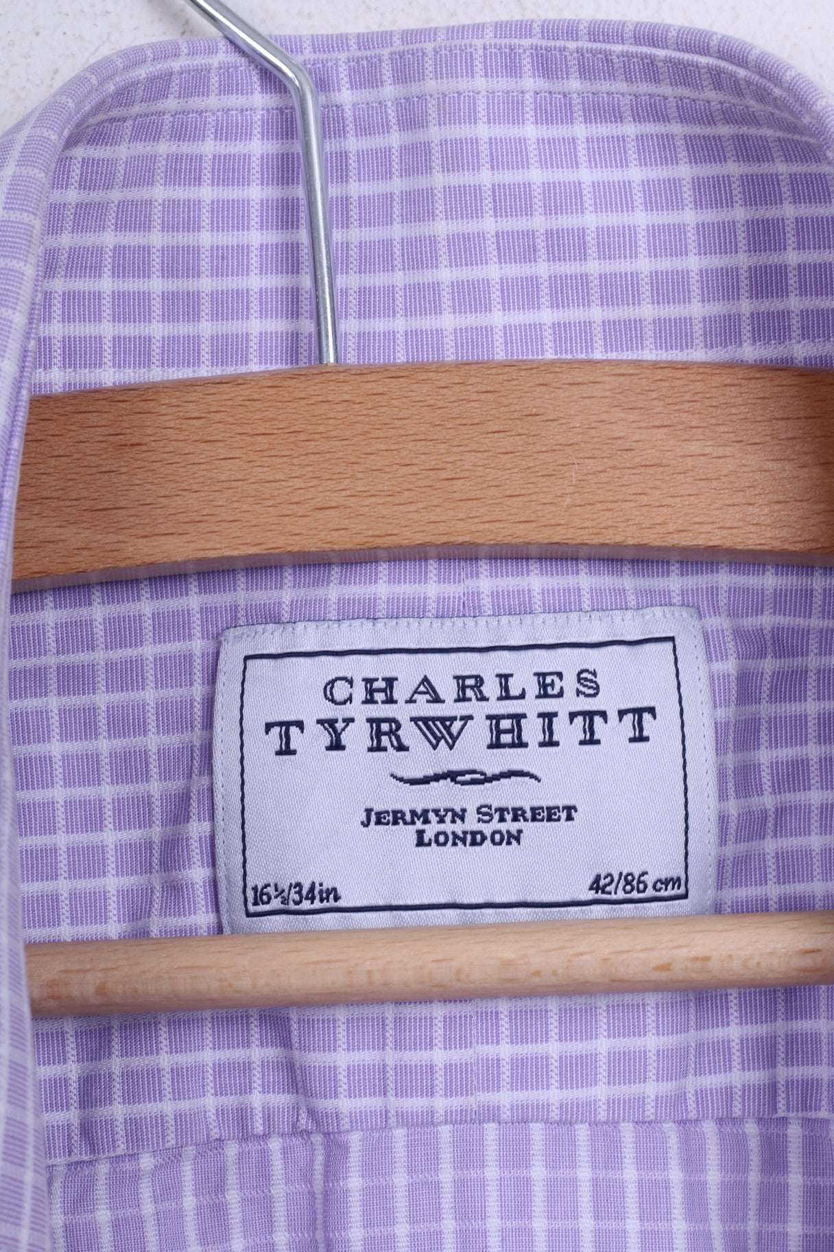 Charles Tyrwhitt Mens 16.5/34 Casual Shirt Lilac Cotton Jermyn Street London