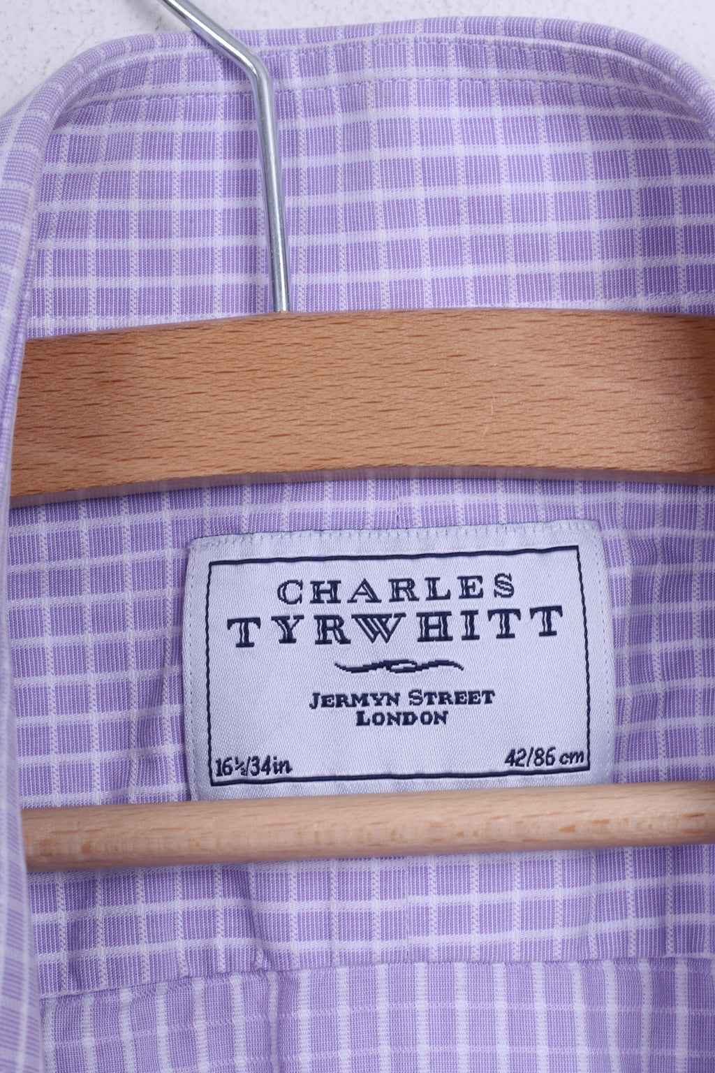 Charles Tyrwhitt Camicia casual da uomo 16.5/34 Cotone lilla Jermyn Street London