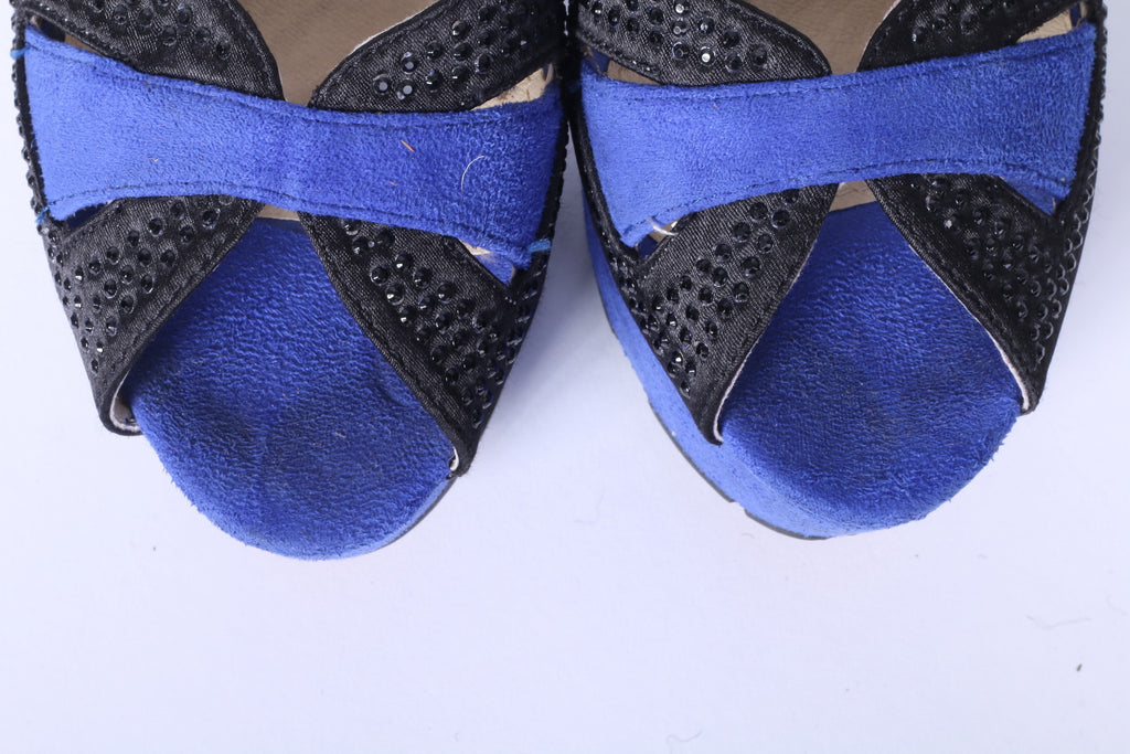 Krasceva Donna 39 6 Scarpe Décolleté Tacchi Peep Toe Blu