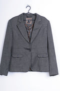 Emilio Corali Womens 42 L Jacket Grey Blazer Milano Single Breasted - RetrospectClothes