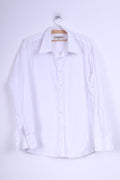 Stonebridge Mens XXL Casual Shirt White Long Sleeve Cotton