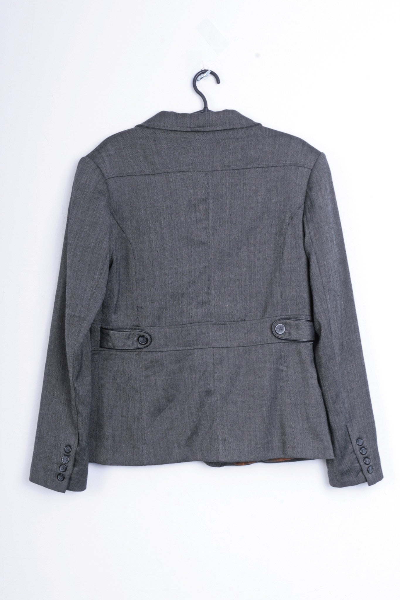 Emilio Corali Womens 42 L Jacket Grey Blazer Milano Single Breasted - RetrospectClothes