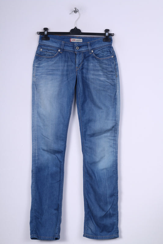 Levis Staruss&amp;Co Femme W29 L34 Jeans Trosuers Denim 470 Staright Fit Bleu Coton