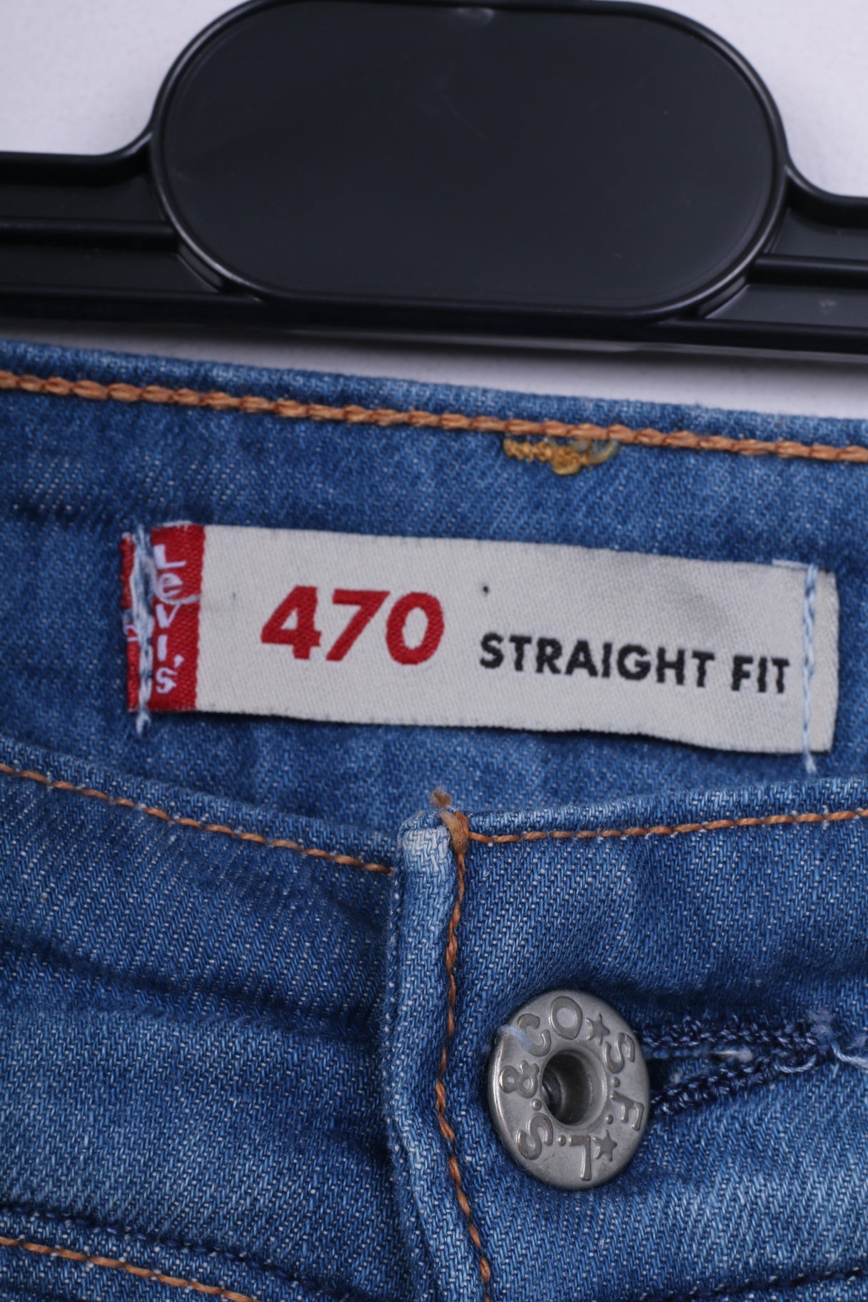 Levis Staruss&Co Womens W29 L34 Jeans Trosuers Denim 470 Staright Fit Blue Cotton