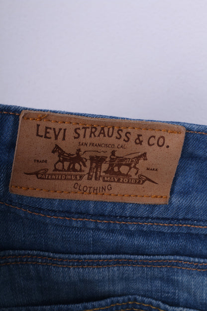 Levis Staruss&amp;Co Donna W29 L34 Jeans Pantaloni Denim 470 Staright Fit Blu Cotone