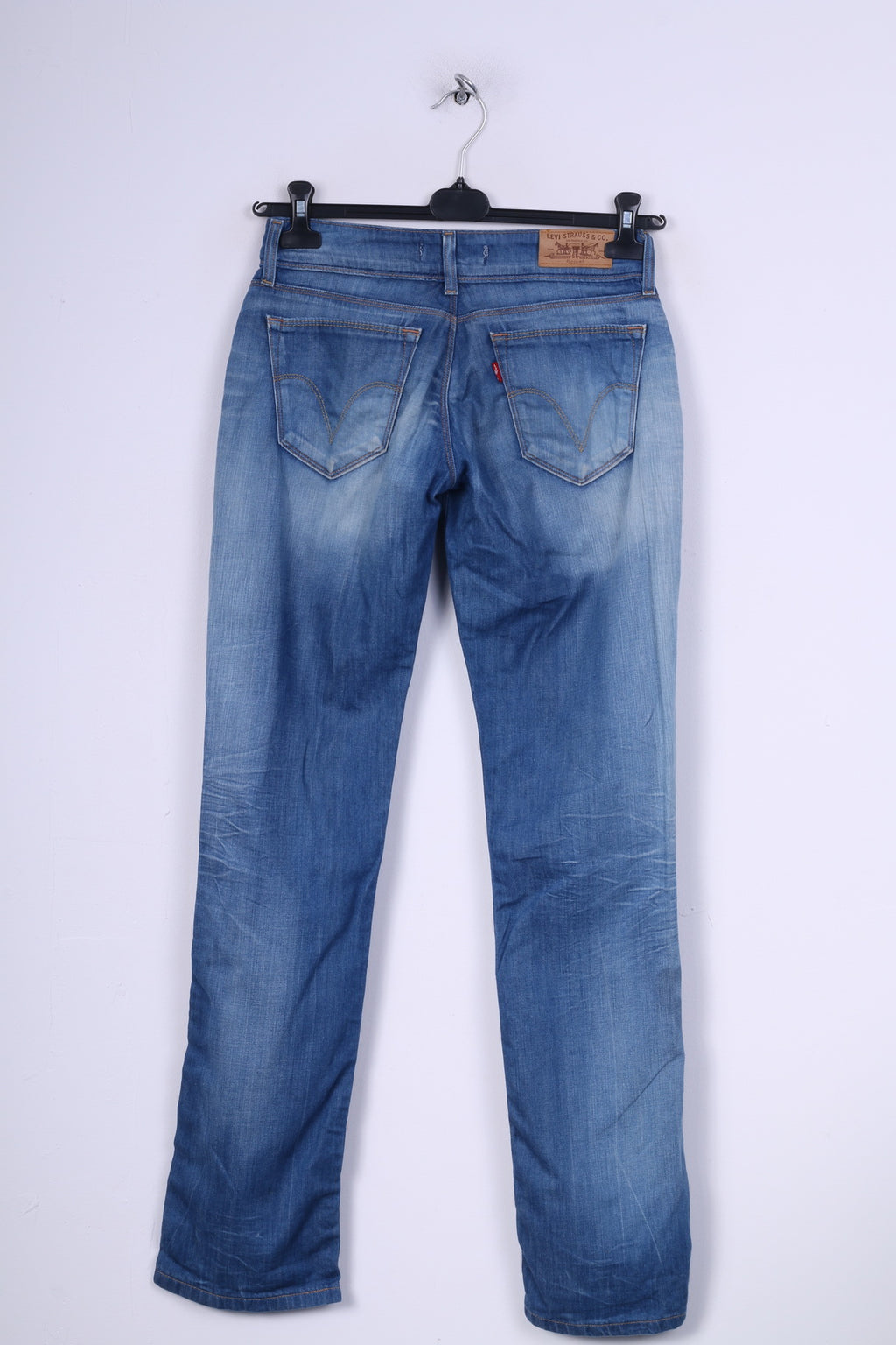 Levis Staruss&Co Womens W29 L34 Jeans Trosuers Denim 470 Staright Fit Blue Cotton