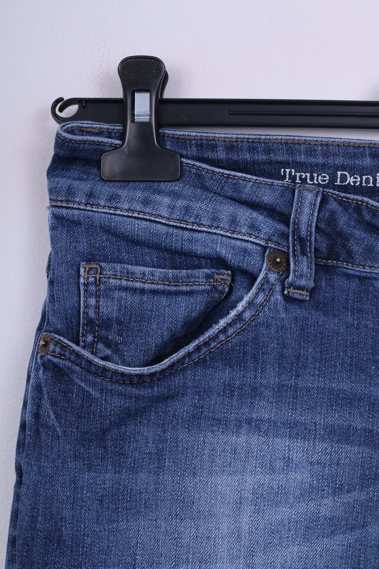 Mustang Womens W28 L36 Jeans Emily Cotton Blue Straight Leg True Denim