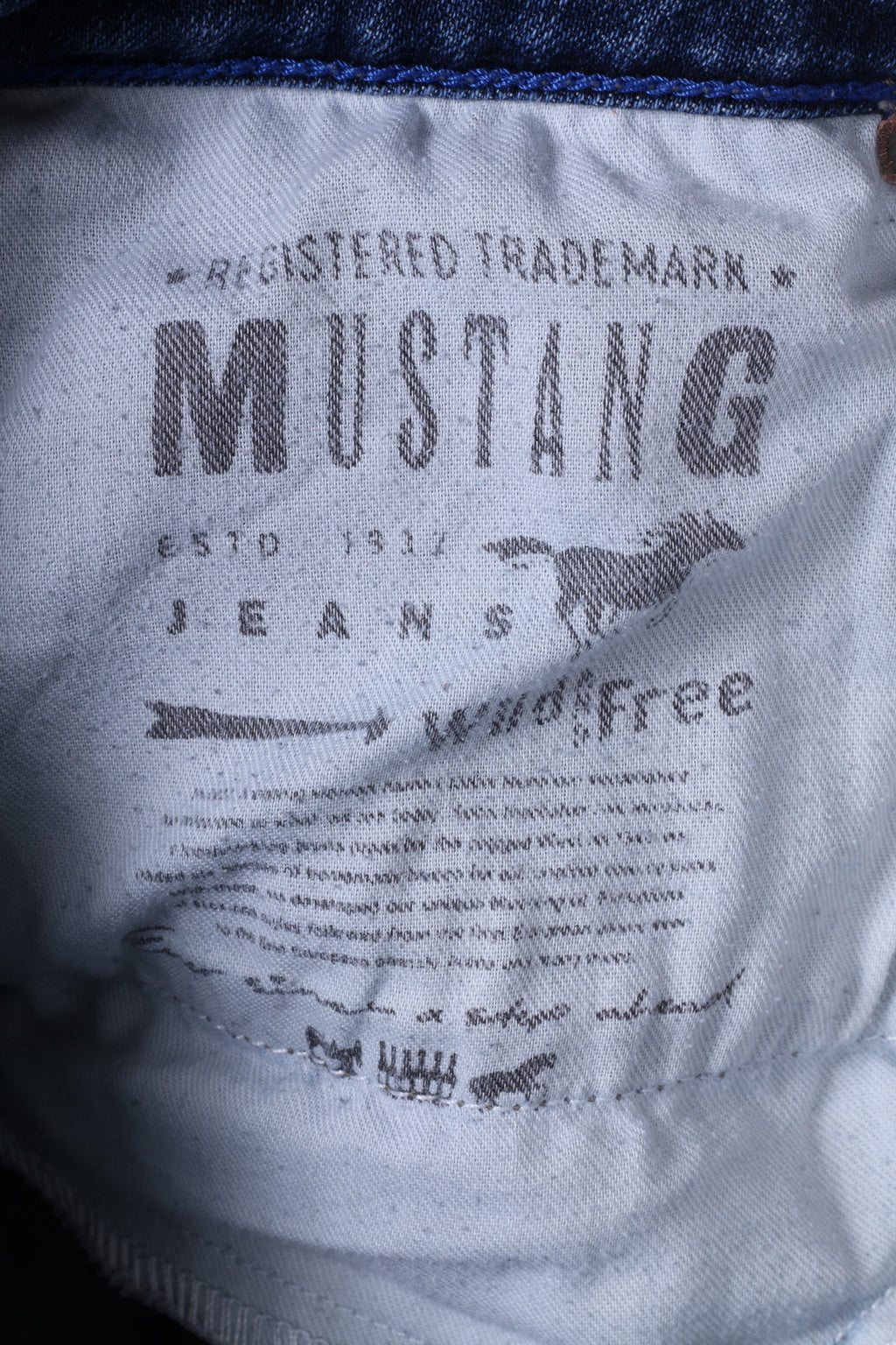 Mustang Womens W28 L36 Jeans Emily Cotton Blue Straight Leg True Denim