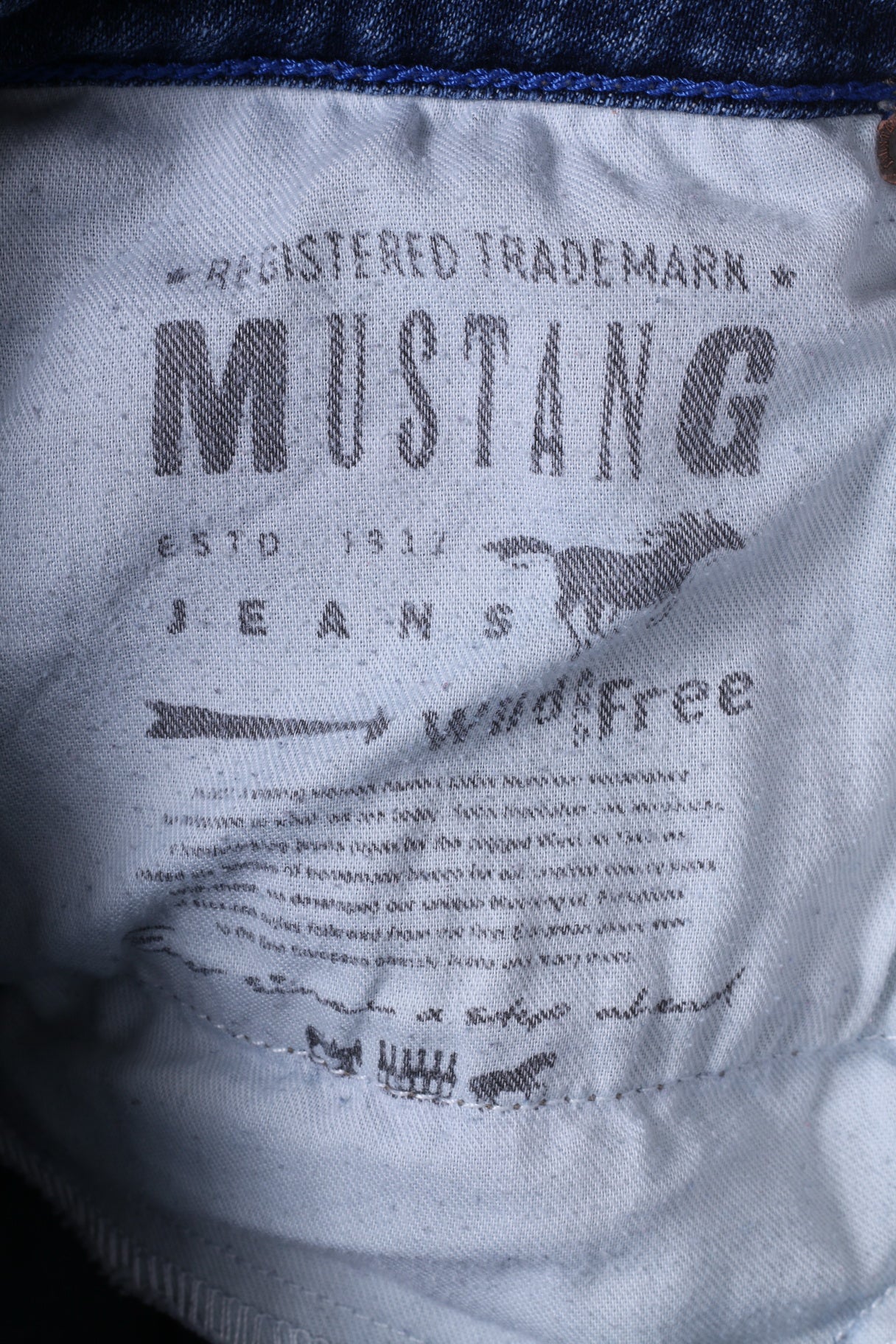 Mustang Womens W28 L36 Jeans Emily Cotton Blue Straight Leg True Denim