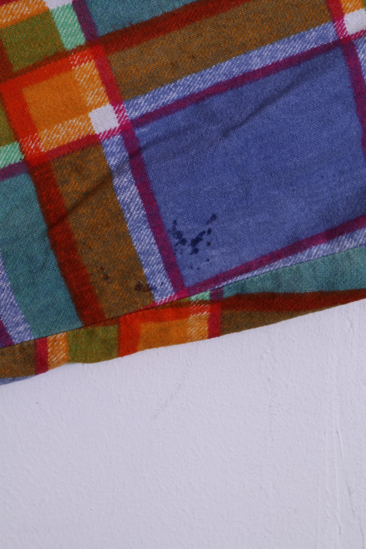 Camicia casual da uomo Lora 42 176-182 a quadri blu arancione