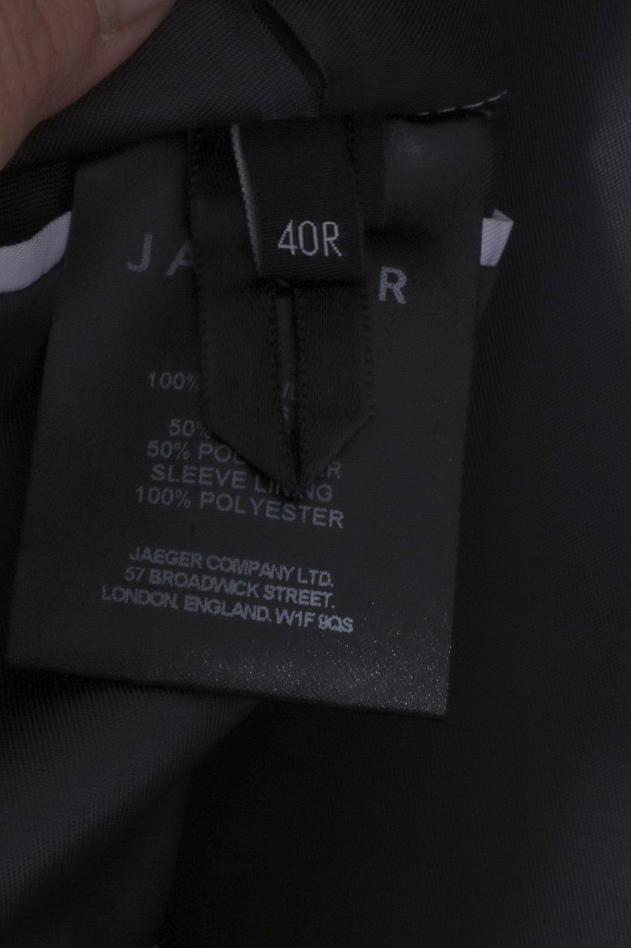 Jaeger Uomo 40R S Blazer Grigio a righe Myfair 100% lana giacca monopetto