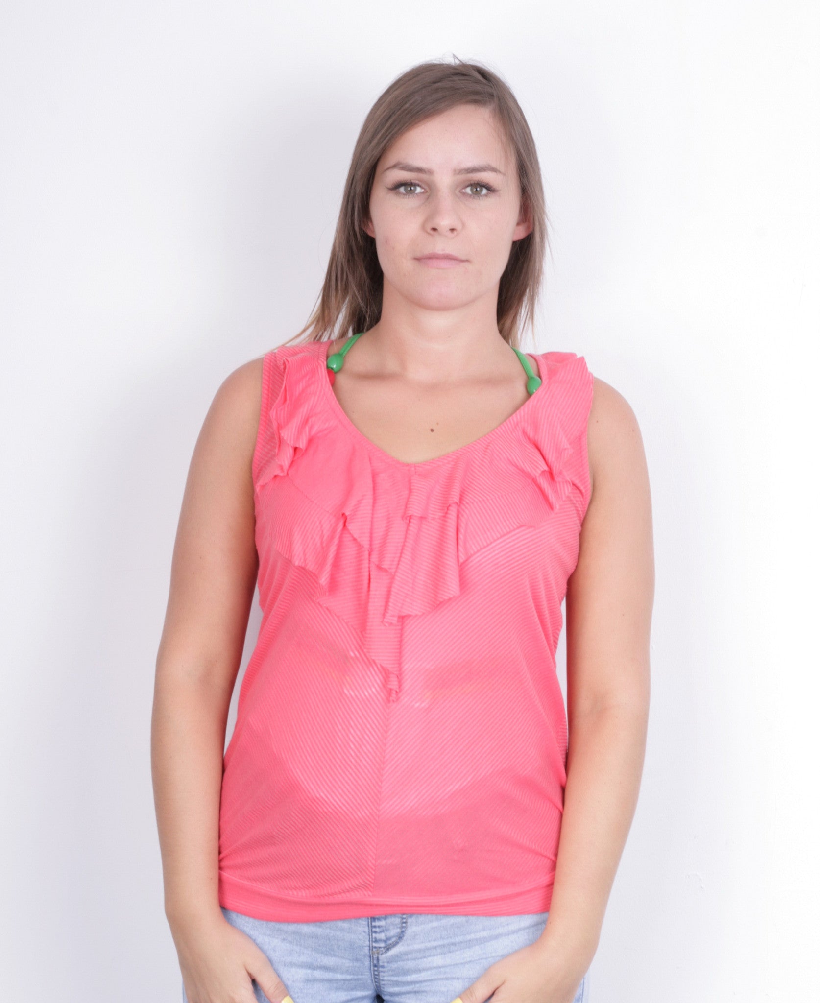 DKNY Jeans Womens S Shirt Sleeveless Collar Cotton Top Jersey - RetrospectClothes