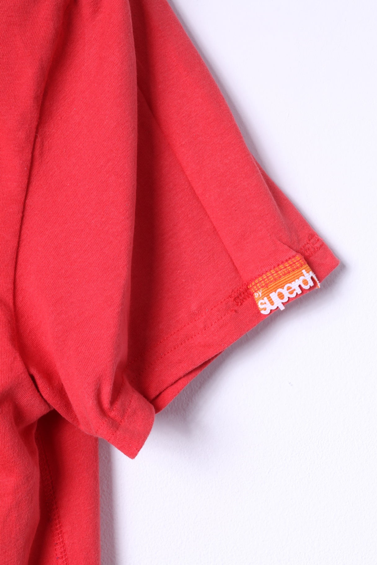 Superdry Mens L T-Shirt Red Cotton Motor Oil Graphic Gasoline Slim Fit Top