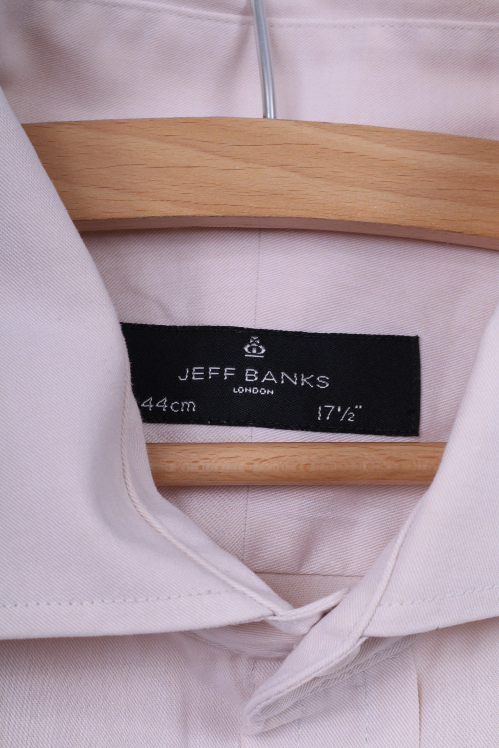 Jeff Banks London Mens 44 17.5'' XL Casual Shirt Cotton Cream Long Sleeve