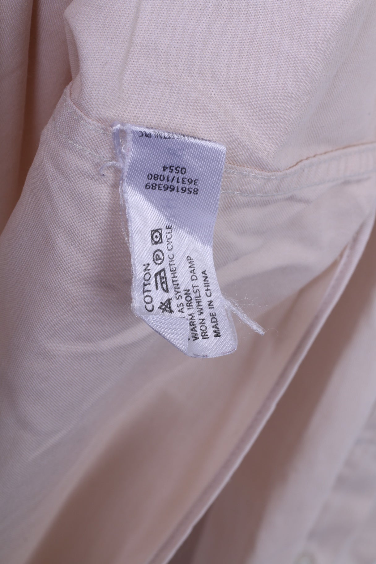 Jeff Banks London Mens 44 17.5'' XL Casual Shirt Cotton Cream Long Sleeve