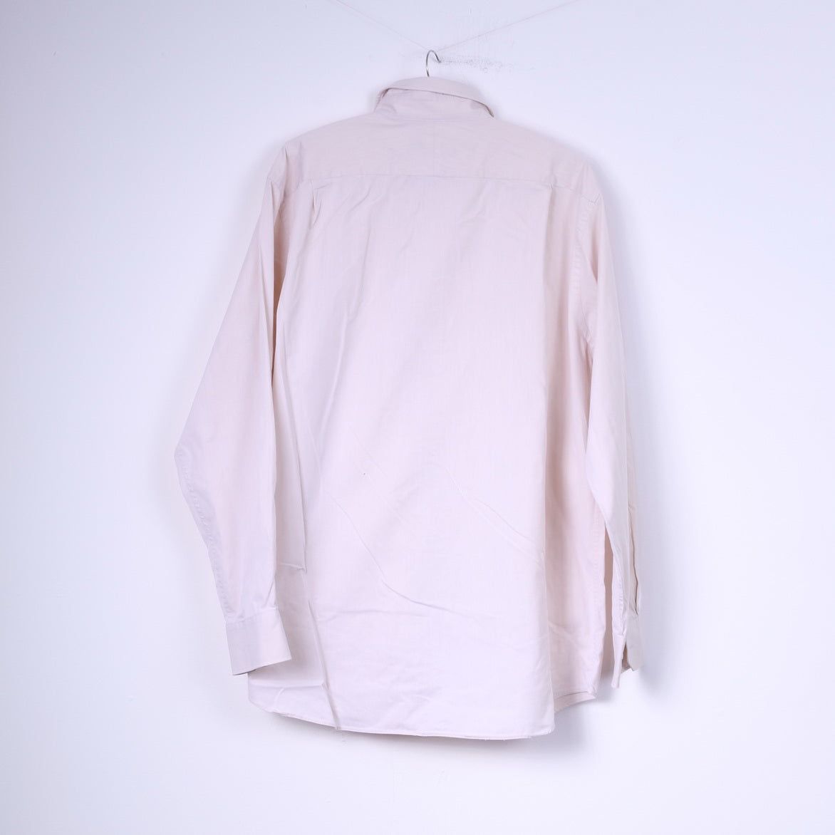 Jeff Banks London Mens 44 17.5'' XL Casual Shirt Cotton Cream Long Sleeve