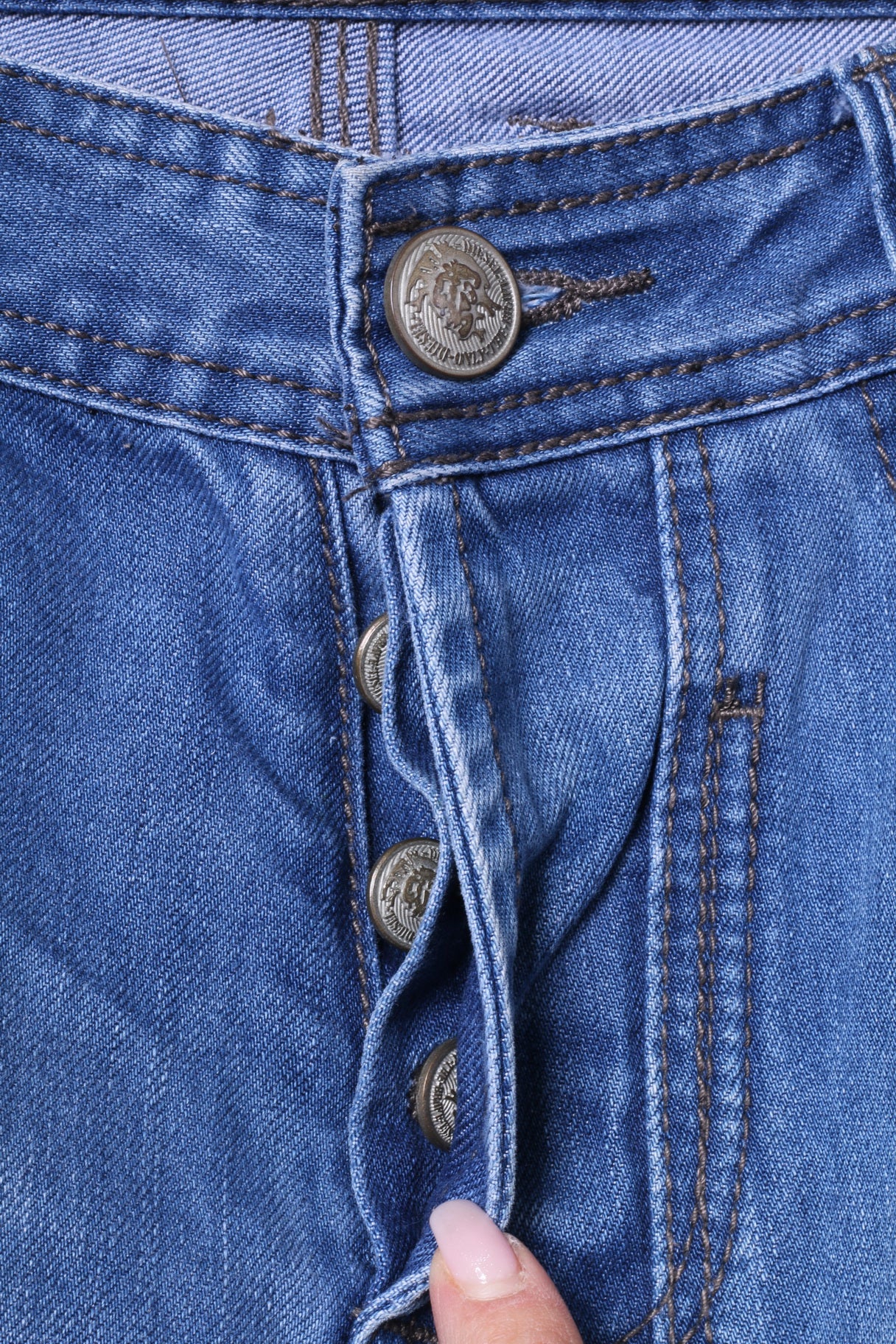 Diesel Industry Mens 33 Trousers Blue Jeans Faded Styled in Italy Denim Pants