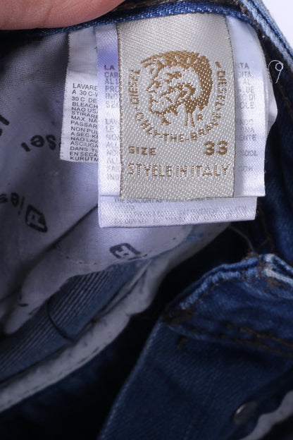 Pantaloni Diesel Industry da uomo 33 Jeans blu sbiaditi in stile italiano Pantaloni in denim