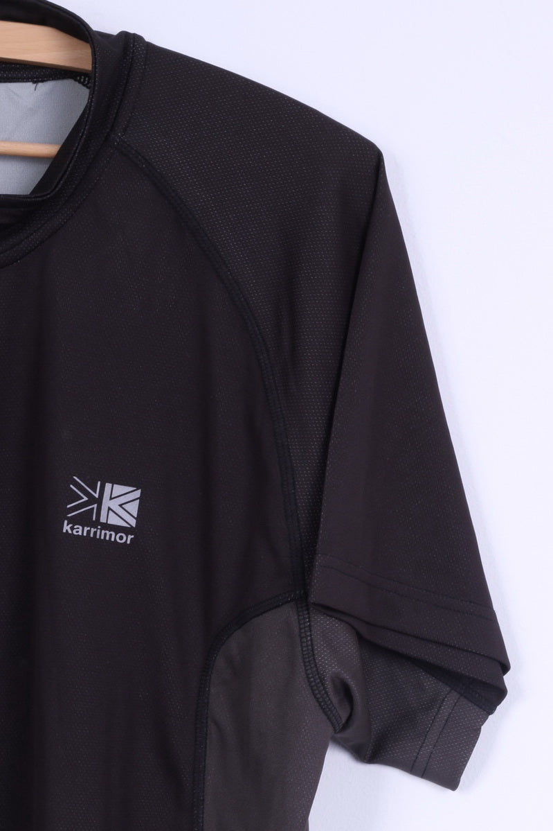 Karrimor Mens 3XL Shirt Black Run Zip Neck Stretch Top