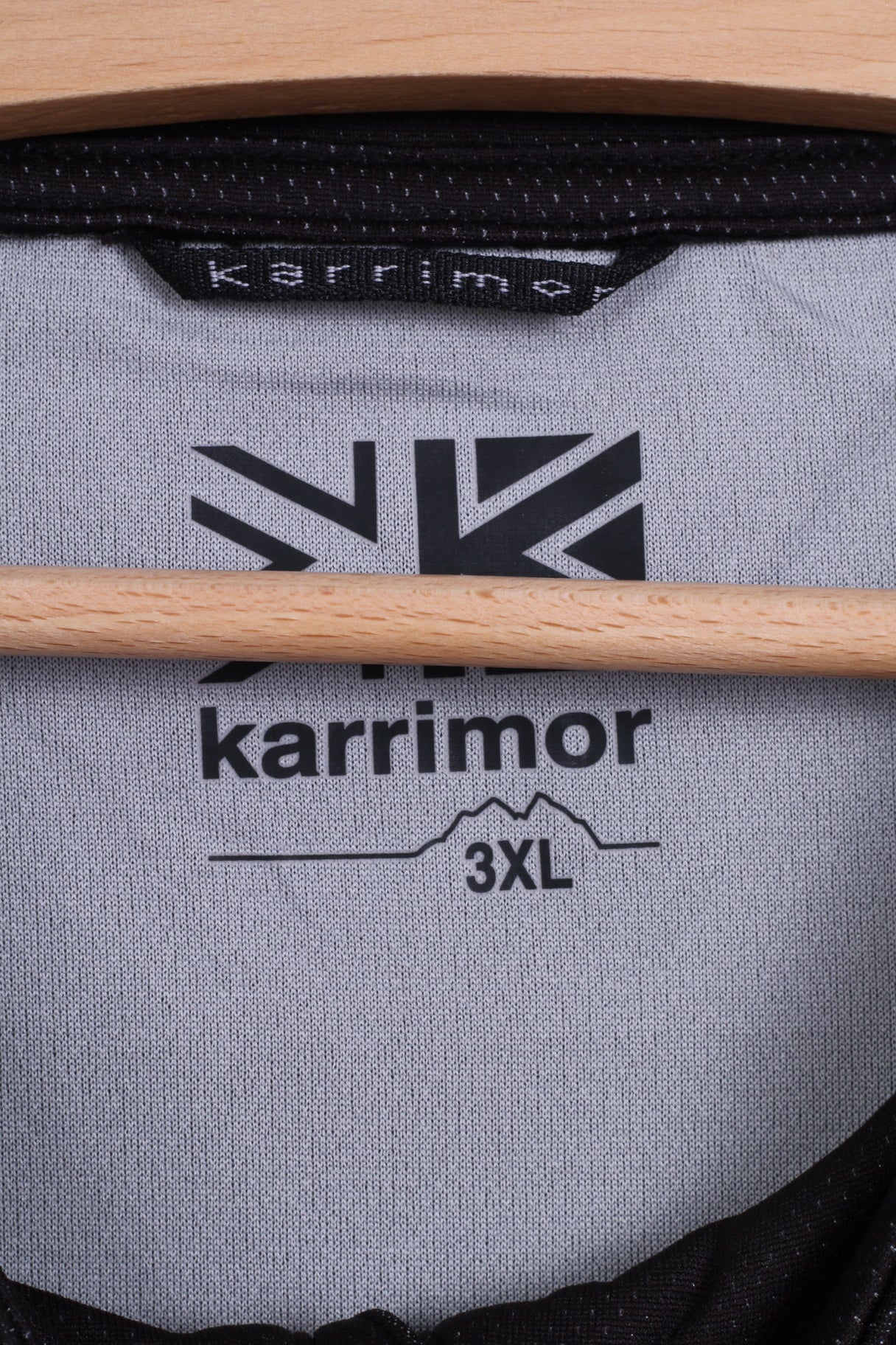 Karrimor Mens 3XL Shirt Black Run Zip Neck Stretch Top