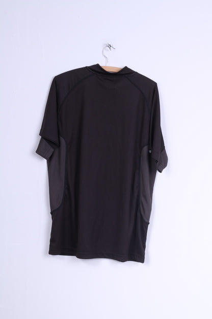 Karrimor Mens 3XL Shirt Black Run Zip Neck Stretch Top