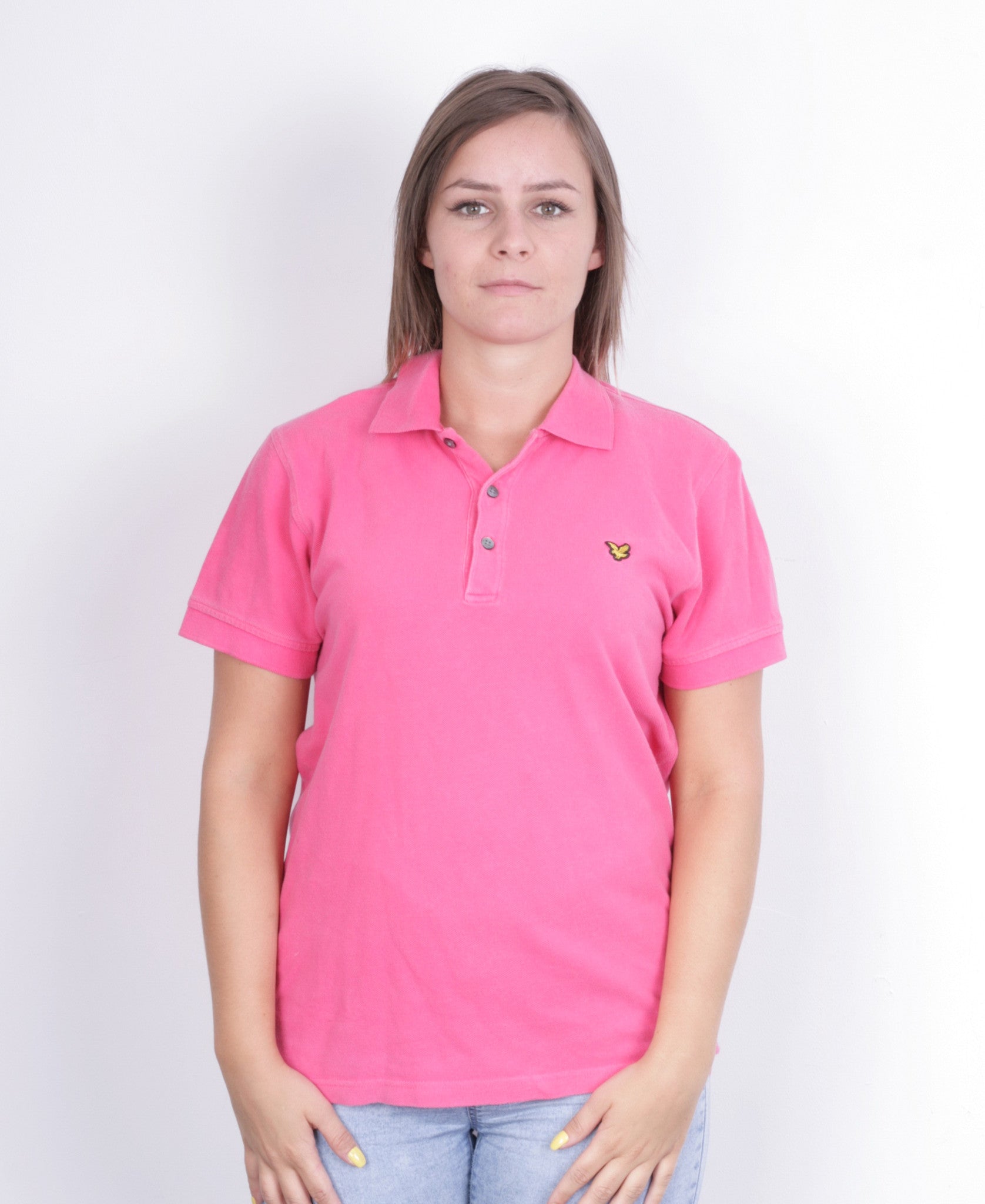 Lyle & Scott Women M Polo Shirt  Short Sleeve Cotton Pink Summer - RetrospectClothes