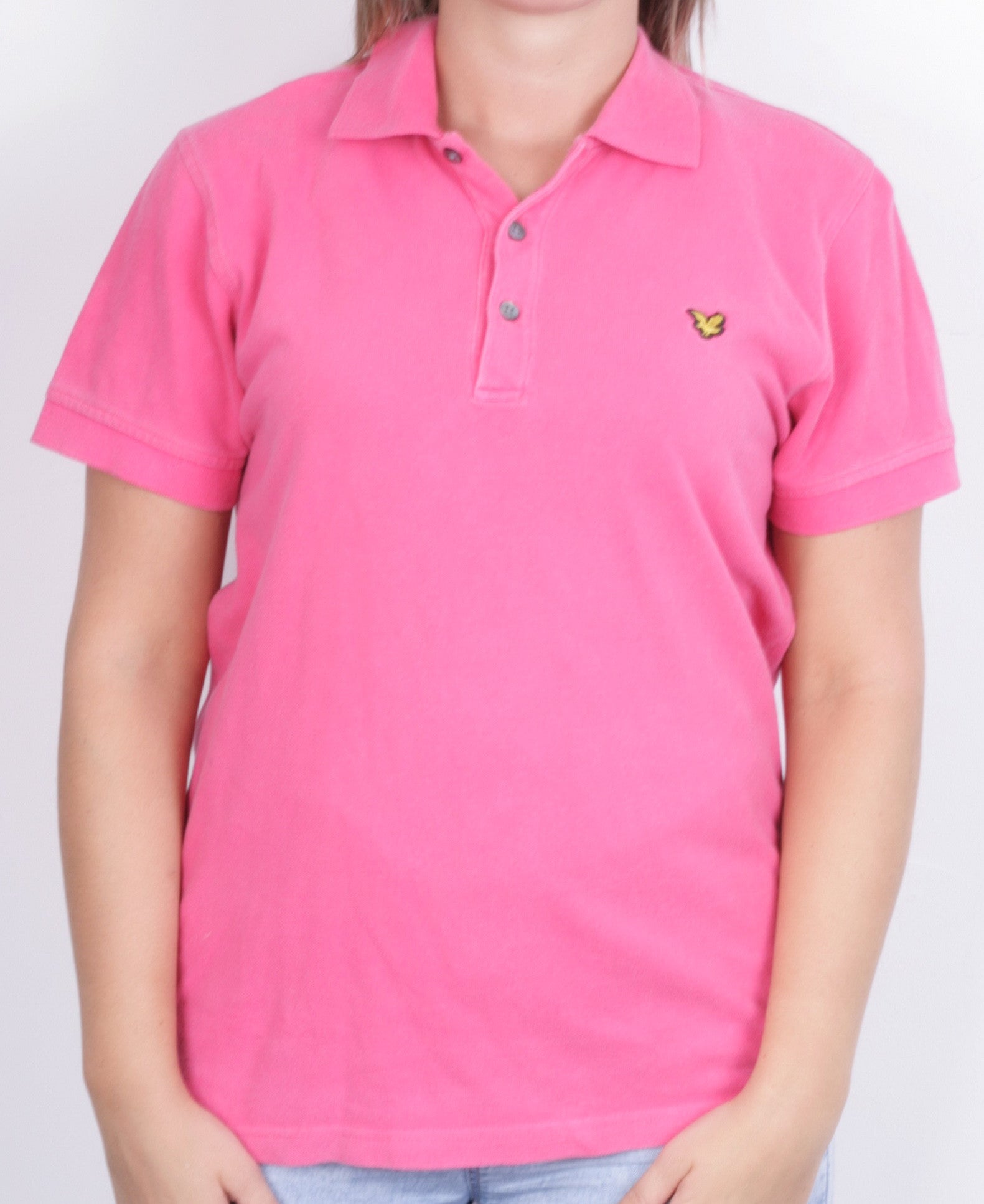 Lyle & Scott Women M Polo Shirt  Short Sleeve Cotton Pink Summer - RetrospectClothes