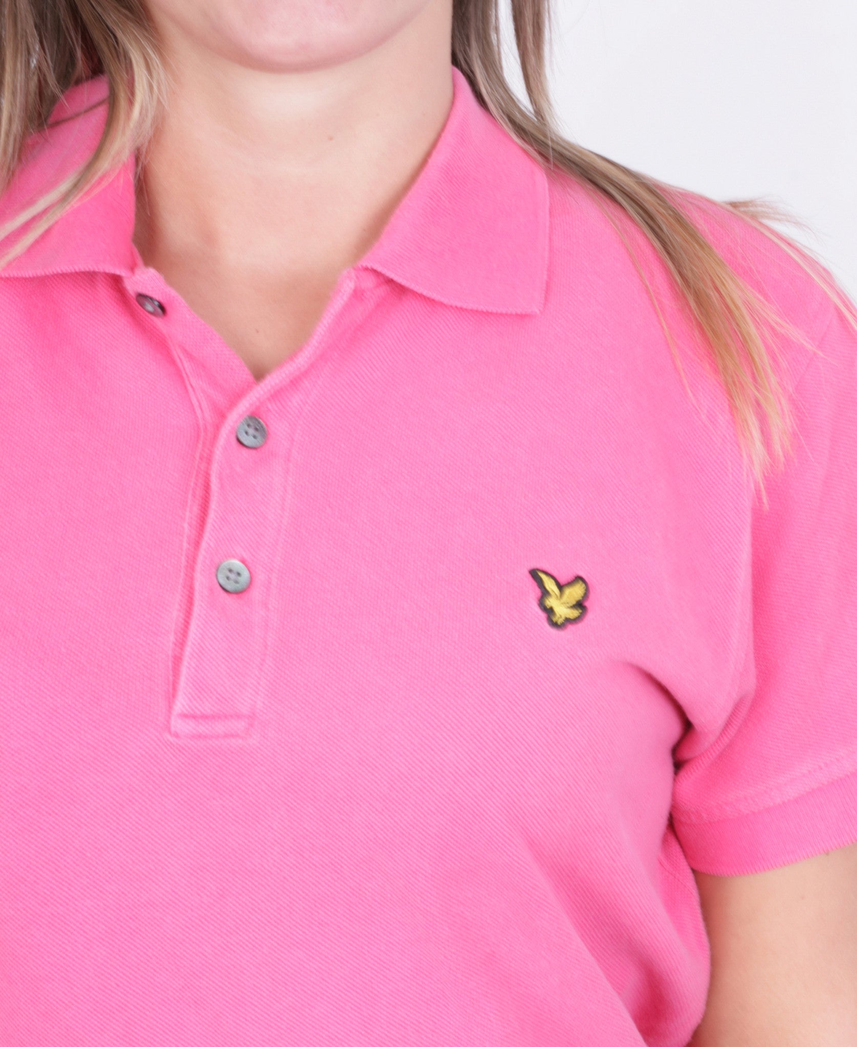 Lyle & Scott Women M Polo Shirt  Short Sleeve Cotton Pink Summer - RetrospectClothes