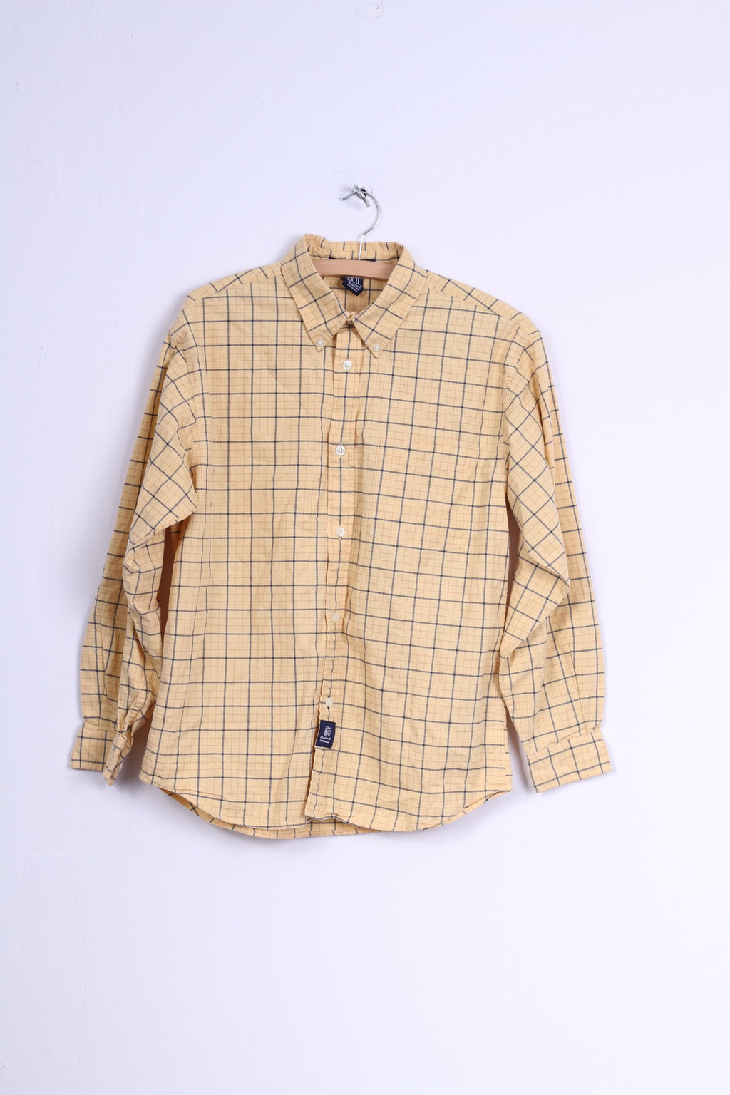 Camicia casual GAP Boys TTG XXL in cotone giallo The Big Oxford a quadri