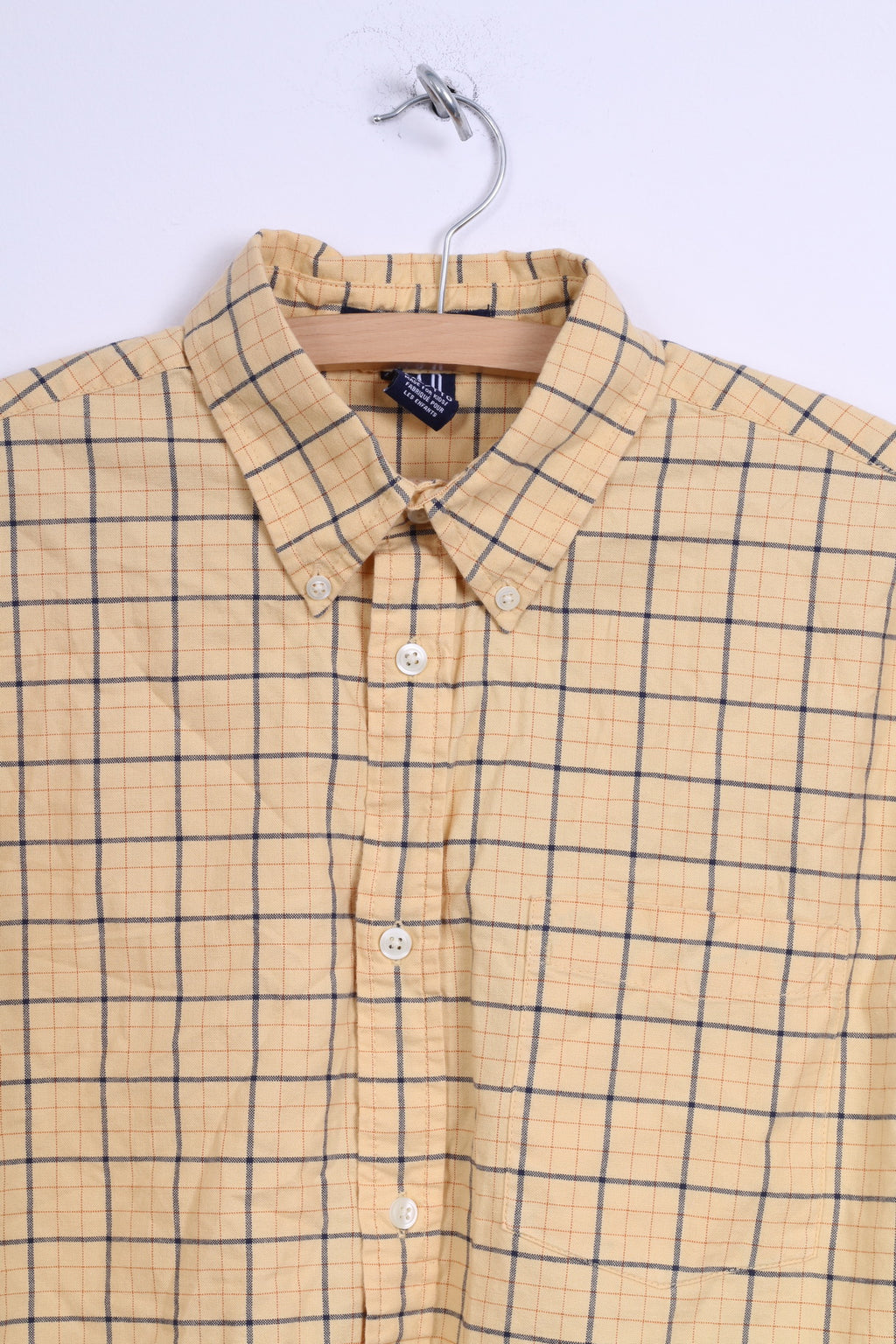Camicia casual GAP Boys TTG XXL in cotone giallo The Big Oxford a quadri