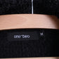 One-Two Womens M Jumper Black Cardigan Sweater