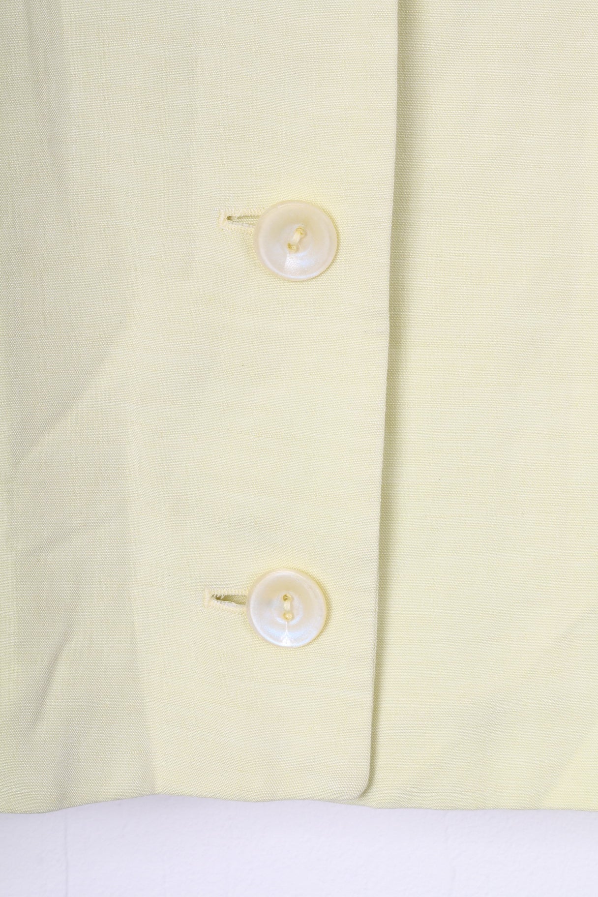 Compagnie La Rochelle Womens 36 S Blazer Yellow Single Breasted Shoulder Pads