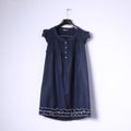Darimeya Mini robe d'été pour femme S/M Bleu marine Tunique bohème douce