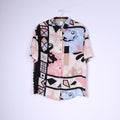 Vintage Womens 44 2XL Casual Shirt Abstract Short Sleeve Shoulder Pads