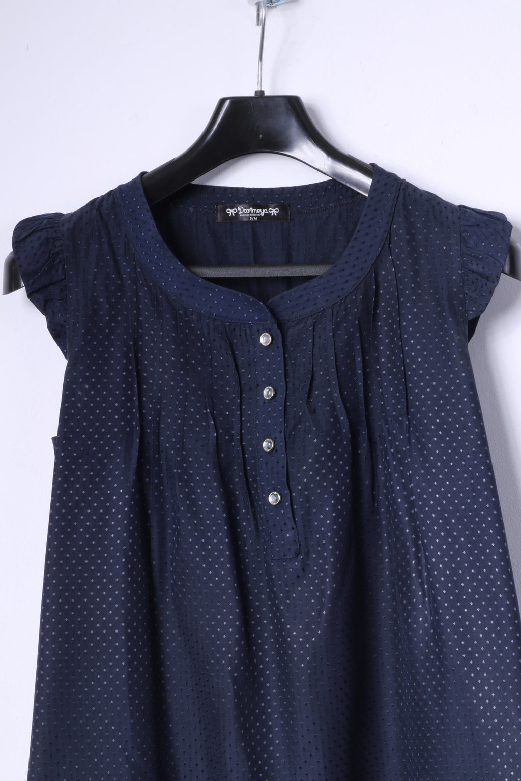 Darimeya Womens S/M Mini Dress Navy Summer Sweet Boho Tunic