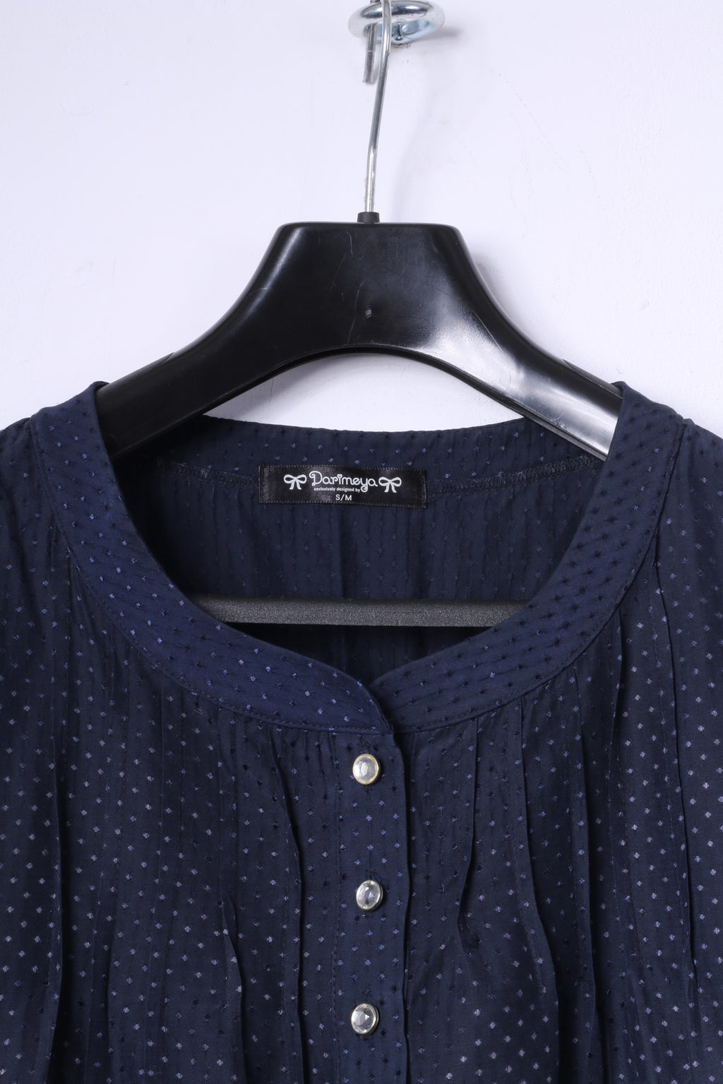 Darimeya Womens S/M Mini Dress Navy Summer Sweet Boho Tunic