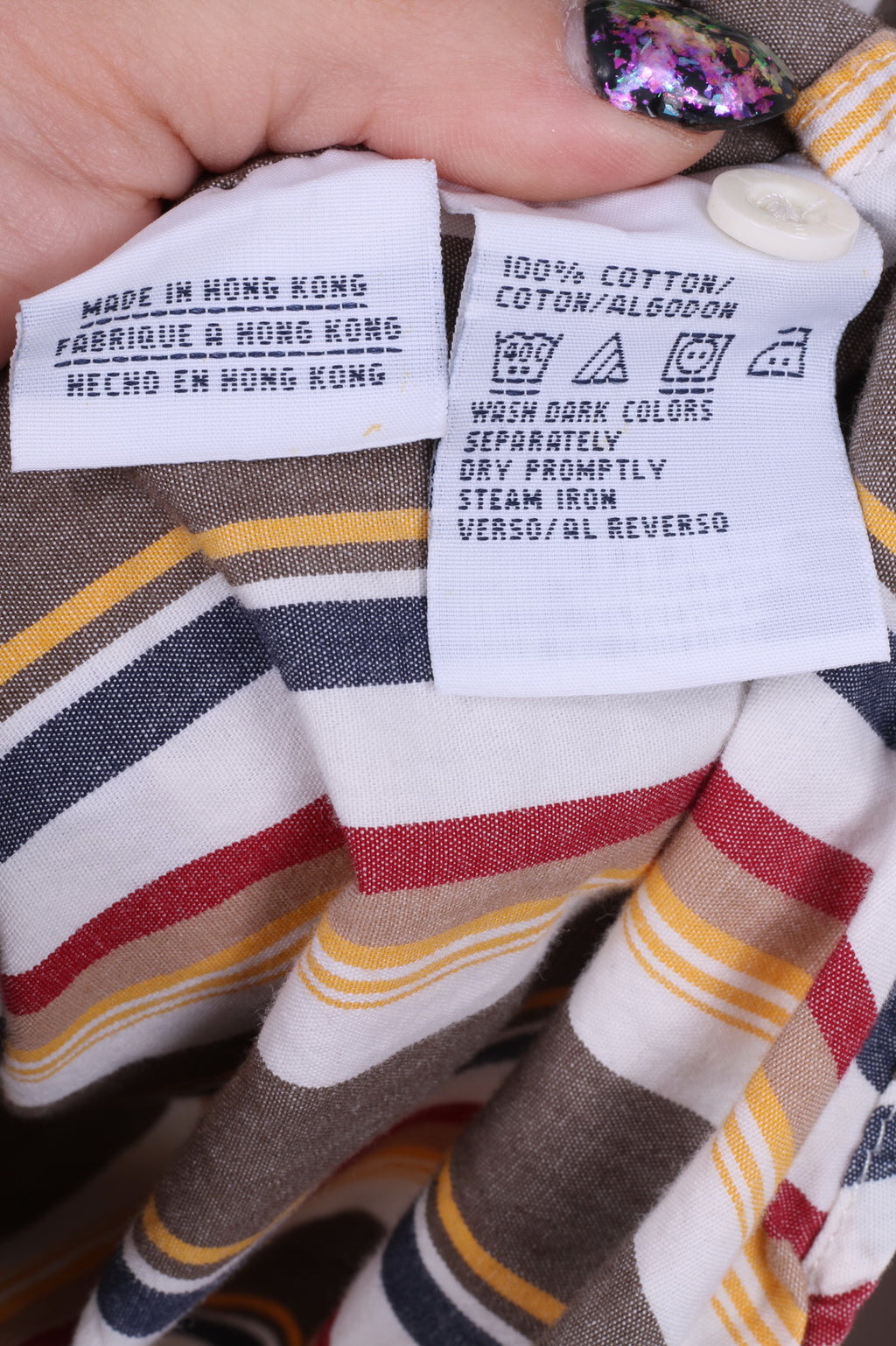 Tommy Hilfiger Denim Boys M Casual Shirt Yellow Cotton Striped Long Sleeve