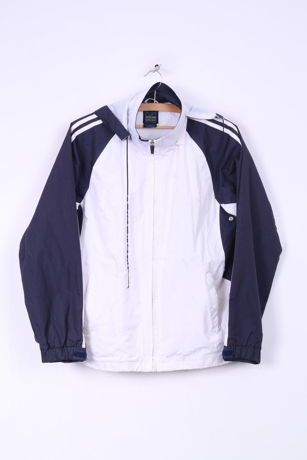 Glorious Giacca da uomo M Strato esterno Sport Bianco Cerniera completa con cappuccio