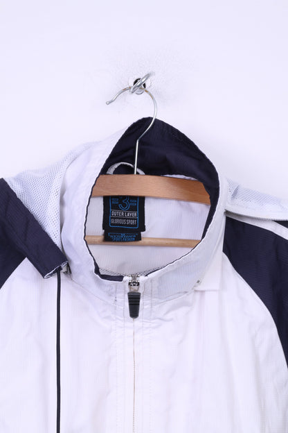 Glorious Mens M Jacket Outer Layer Sport White Full Zipper Hooded