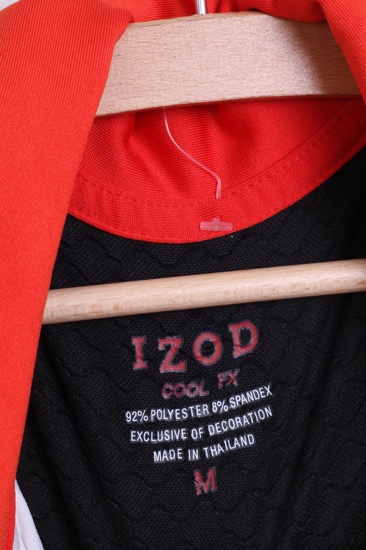 IZOD Mens M Shirt Zip Neck Cool White Black