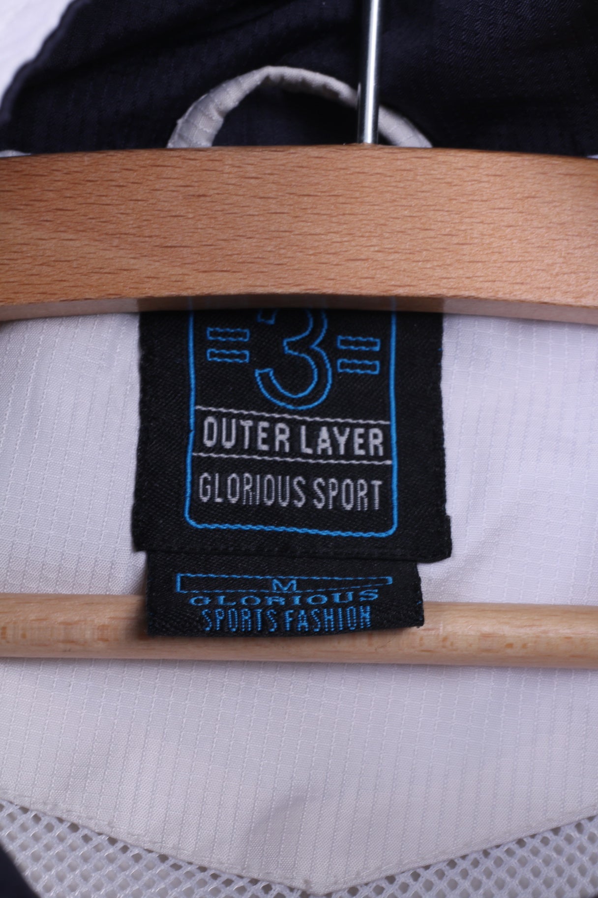 Glorious Giacca da uomo M Strato esterno Sport Bianco Cerniera completa con cappuccio