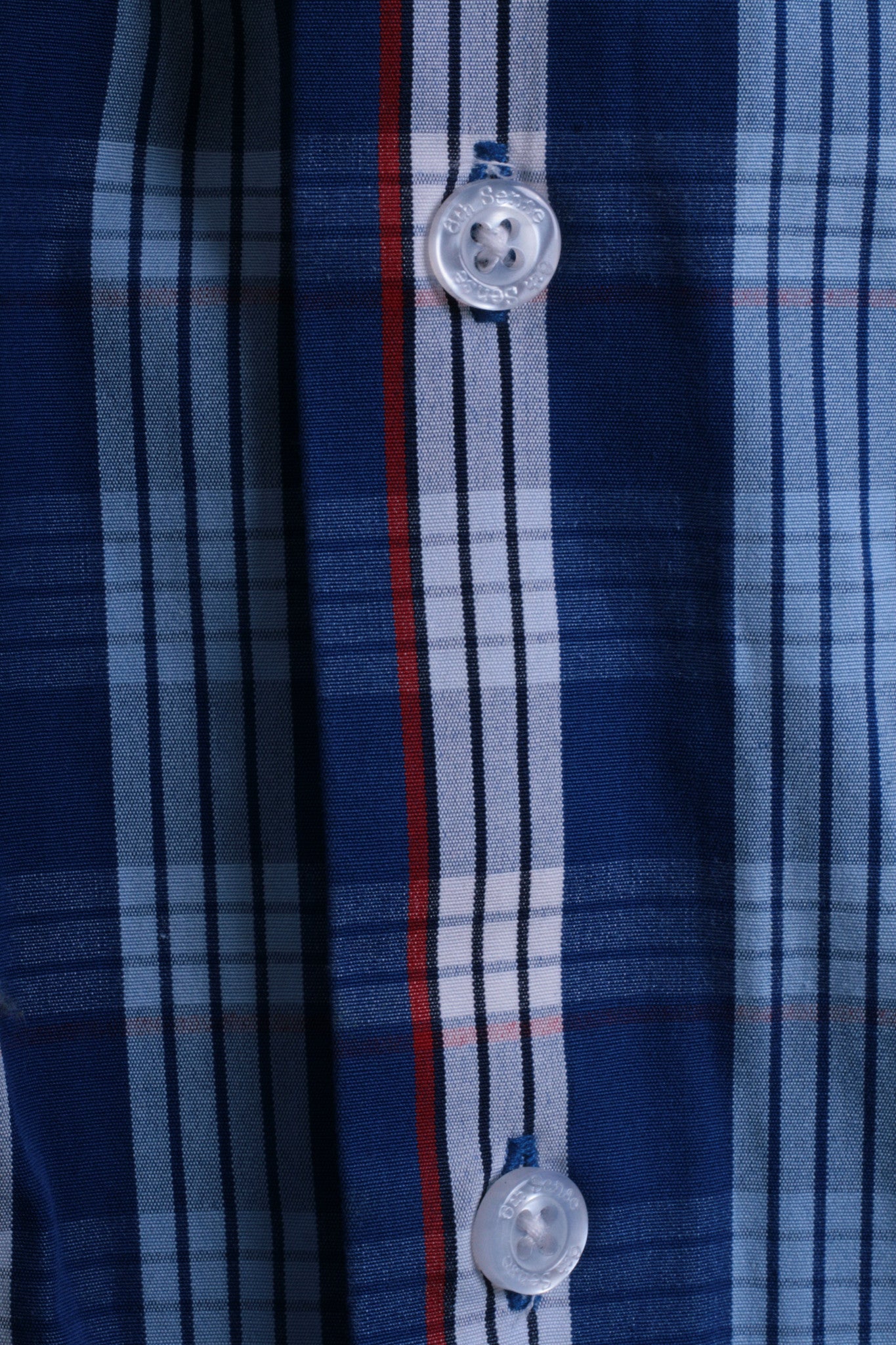 6th Sense Global Designs Womens M Casual Shirt Check Royal Blue Cotton - RetrospectClothes