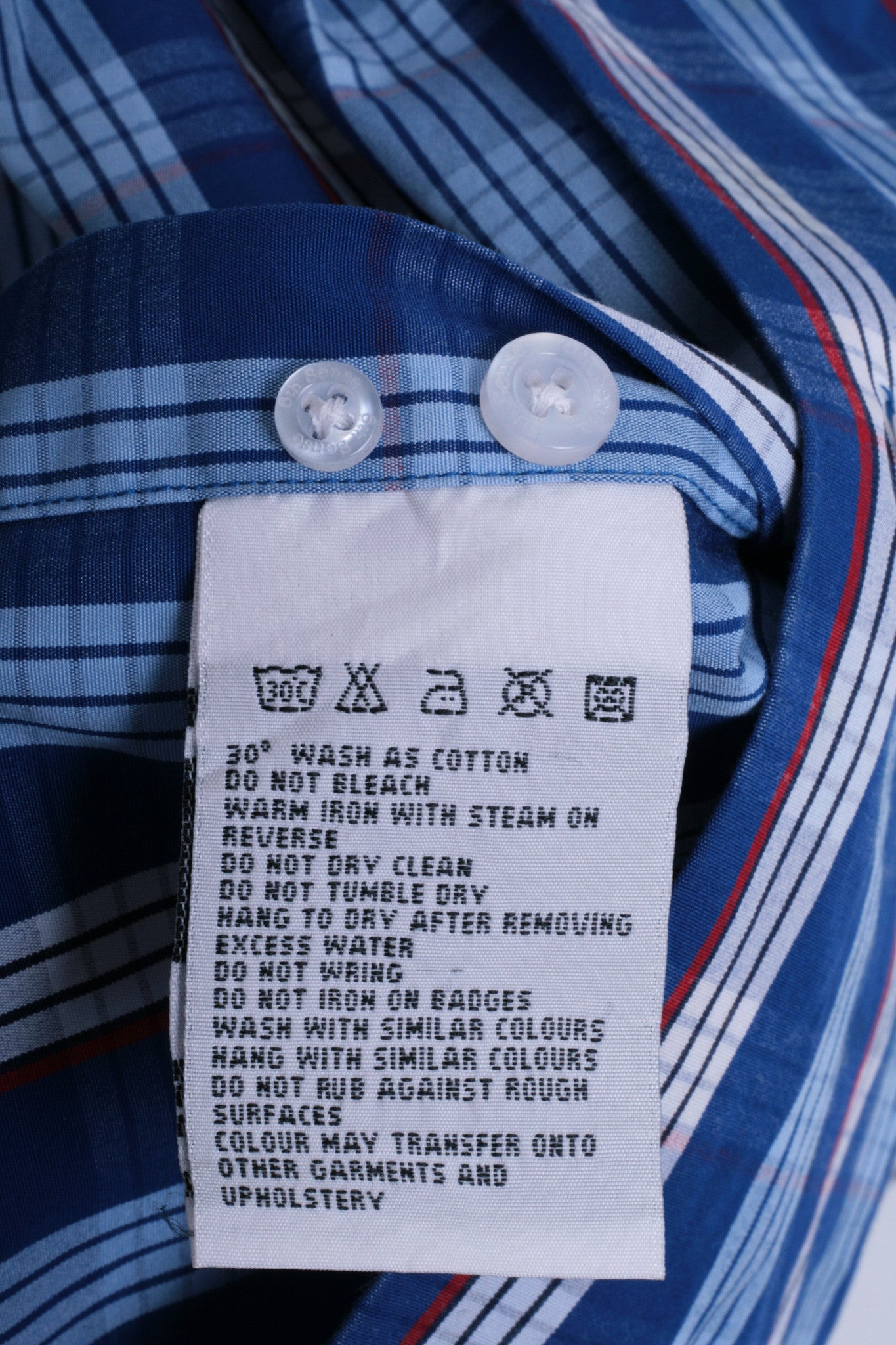 6th Sense Global Designs Womens M Casual Shirt Check Royal Blue Cotton - RetrospectClothes