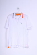 Ellesse Italia Mens XXL Polo Shirt White Cotton Short Sleeve