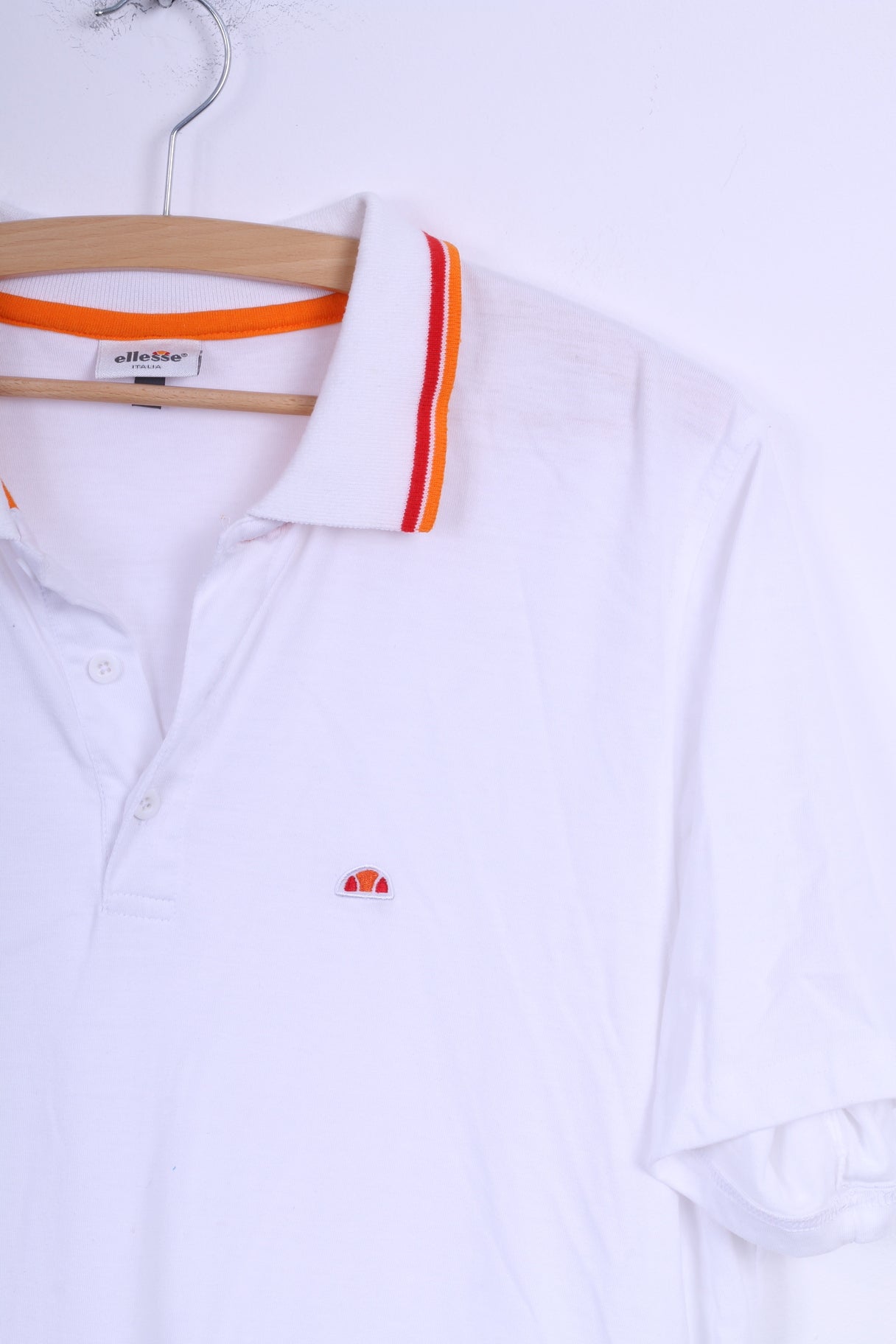 Ellesse Italia Mens XXL Polo Shirt White Cotton Short Sleeve