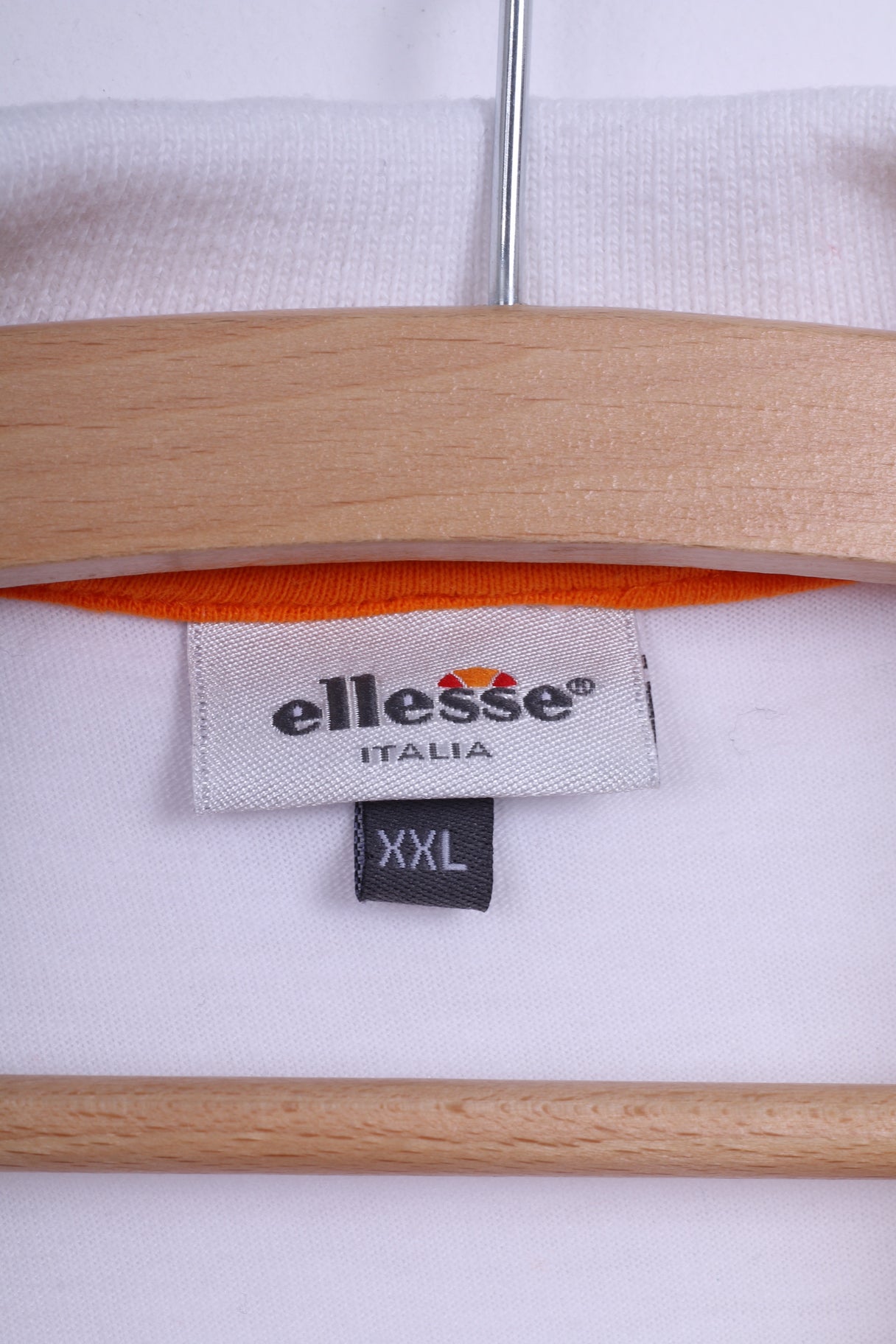 Ellesse Italia Mens XXL Polo Shirt White Cotton Short Sleeve