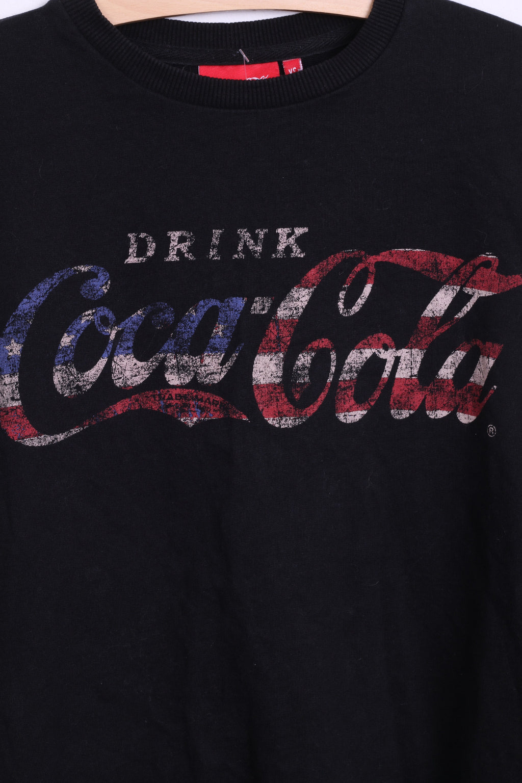 Cedar Wood State Womens XS Jumper Sweatshirt Black Coca-Cola Cotton - RetrospectClothes