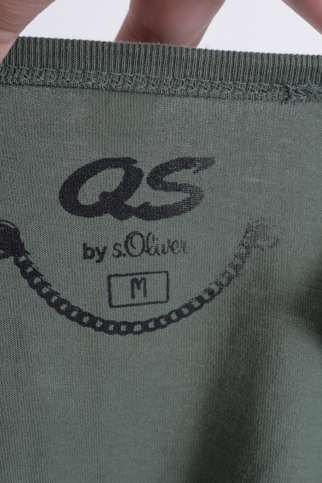 QS by s.Oliver Womens M Shirt Long Sleeve Cotton Green Crew Neck - RetrospectClothes