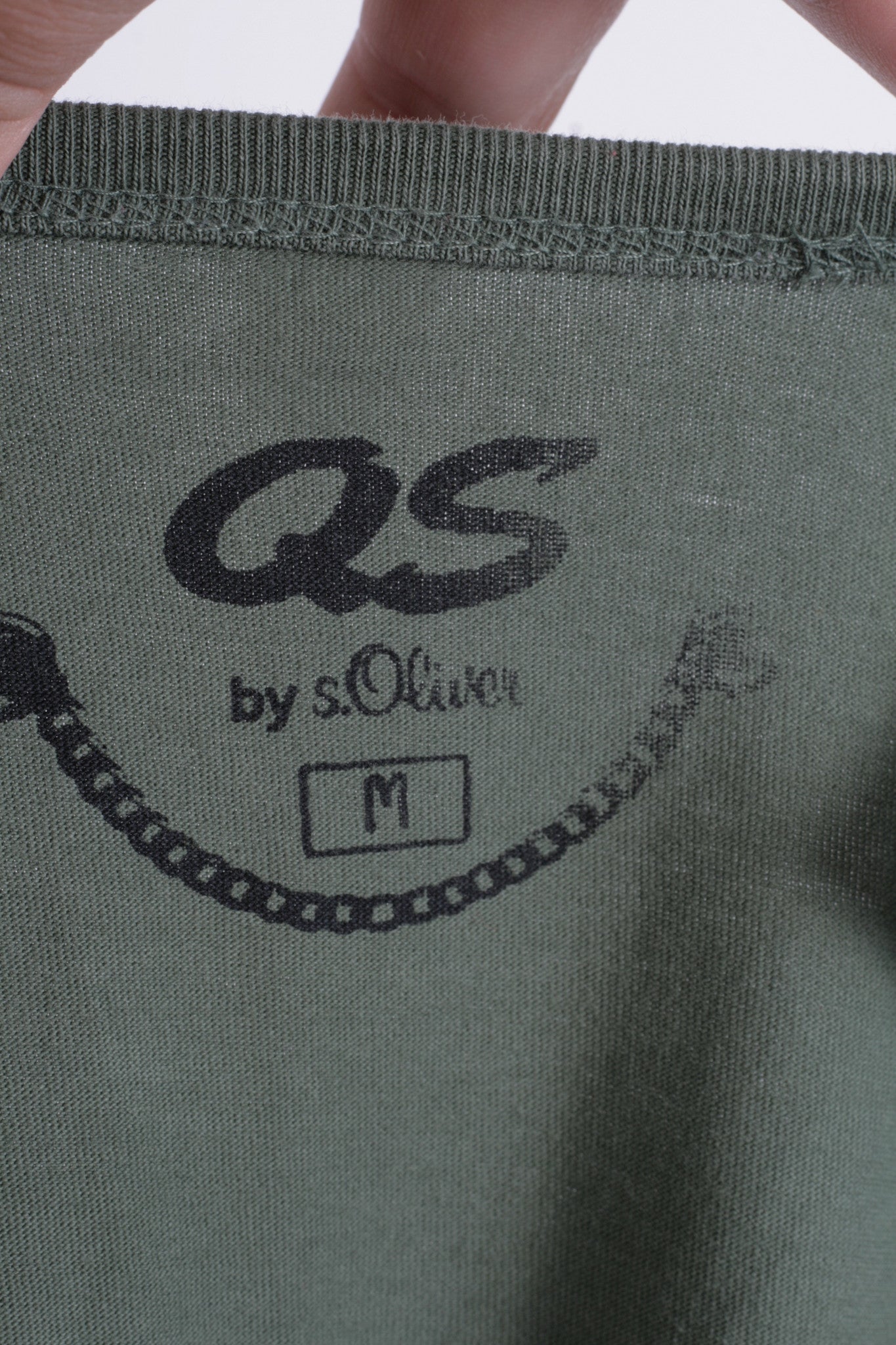 QS by s.Oliver Womens M Shirt Long Sleeve Cotton Green Crew Neck - RetrospectClothes